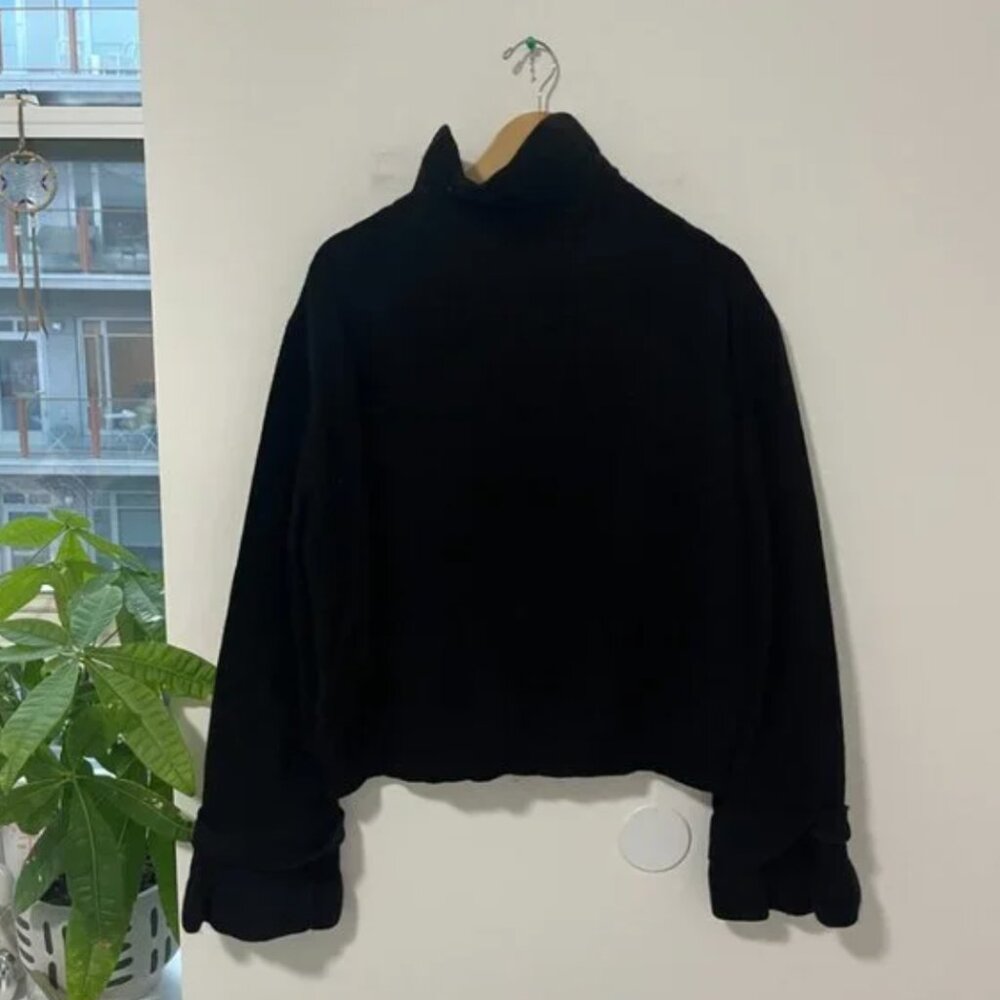 Valentino Black Knit Oversized Zip Sweater - Picture 3 of 9